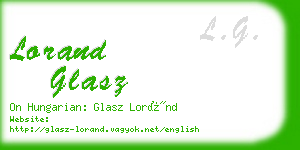 lorand glasz business card